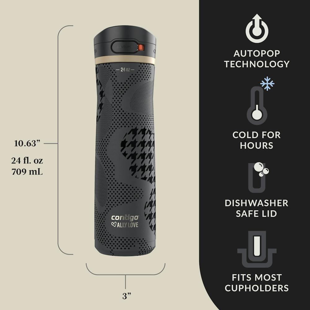 Contigo® x Ally Love Jackson Chill 2.0 Stainless Steel Water Bottle with AUTOPOP®  Lid, 24oz