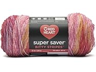 Red Heart Super Saver Bitty Stripes- Pink Lemonade