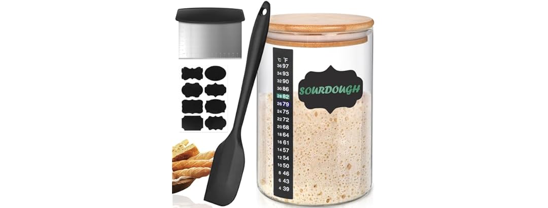 Kmise Sourdough Starter Jar 34oz Pro Kit