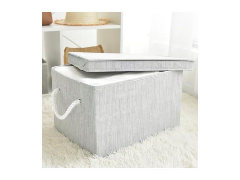 Sukkiri Homu 2-Pack Fabric Storage Baskets Grey
