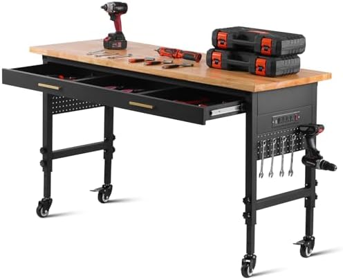 60-inch Adjustable Workbench, 1500 lbs Load