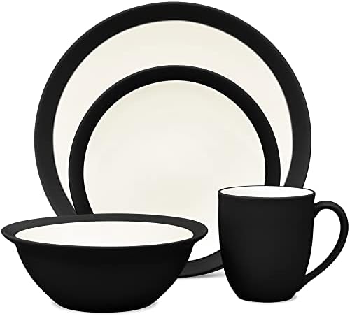 Noritake Colorwave Graphite 4-Piece Curve Place Setting, Service for 1