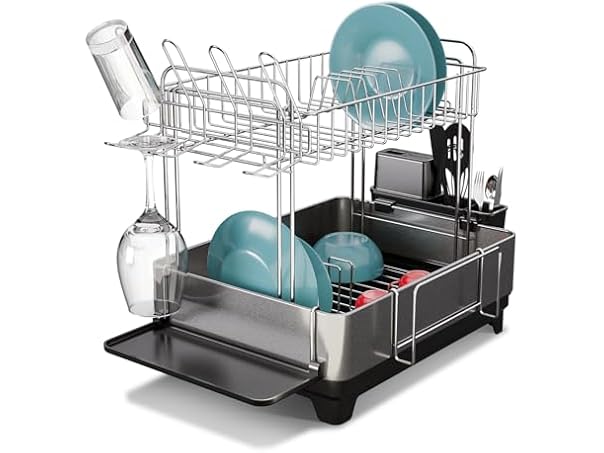 Large 2-Tier Stainless Steel Dish Drying Rack