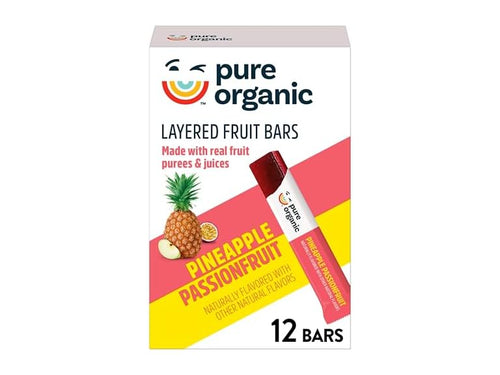 12CT Pure Organic, Layered Fruit Bars, Pineapple Passionfruit