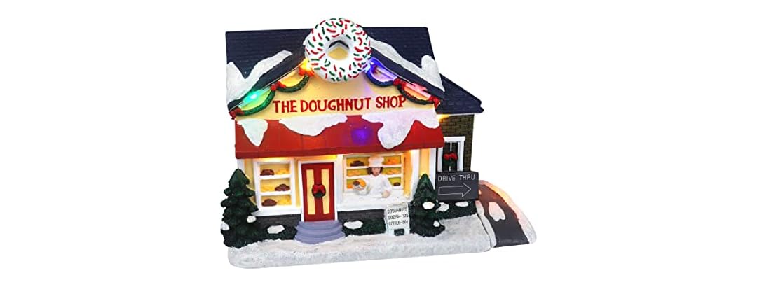 Top Treasures Doughnut Shop Snow Village