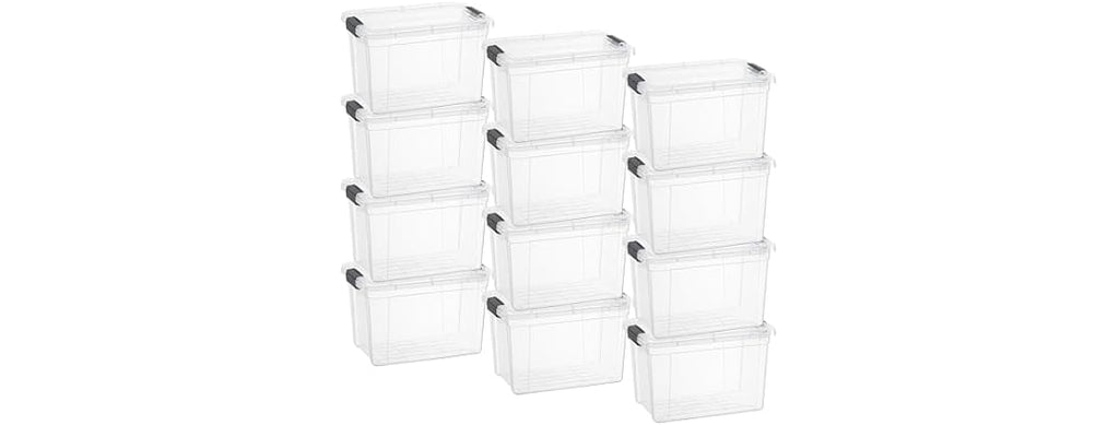 Superio Storage Bins with Lids- 12 Pack