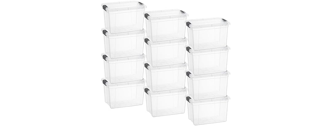 Superio Storage Bins with Lids- 12 Pack