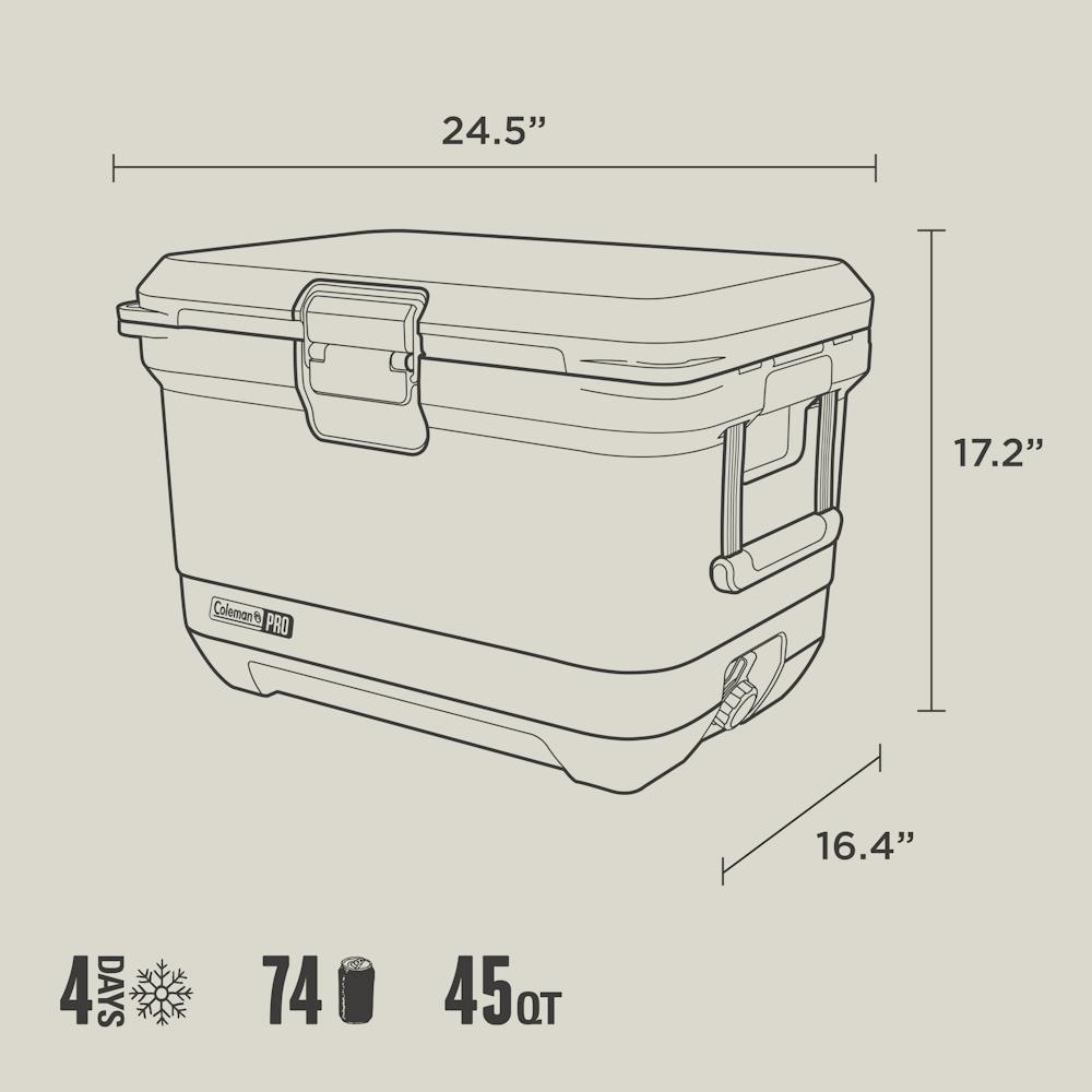 Coleman® Pro 45-Quart Hard Cooler, Desert Sand