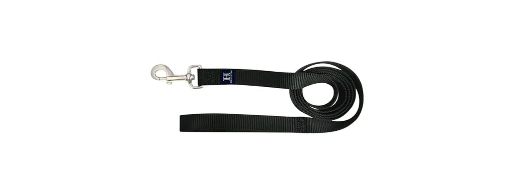 Hamilton Single Thick Deluxe Nylon Dog Leash- Black