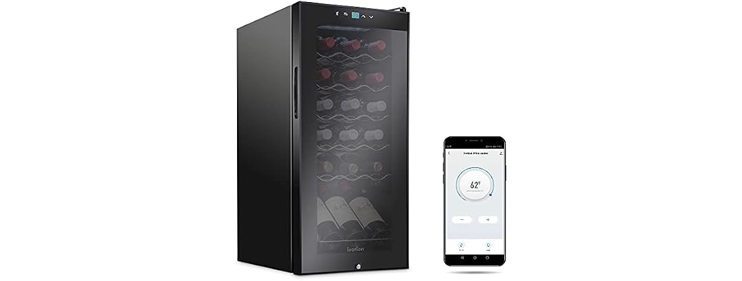 Ivation 18 Bottle Compressor Wine Cooler Refrigerator with Wi-Fi Smart App
