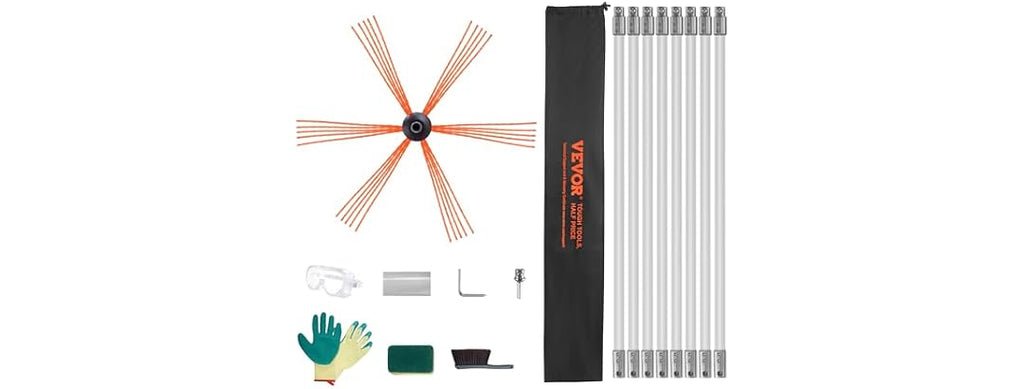 26 Feet Chimney Sweep Kit, w/ 8Reinforced Nylon