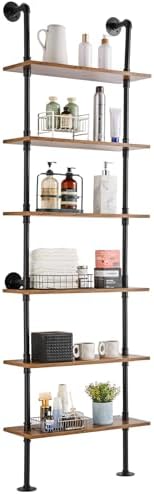 Industrial Pipe Shelf, 6 Tier 24x9.84in