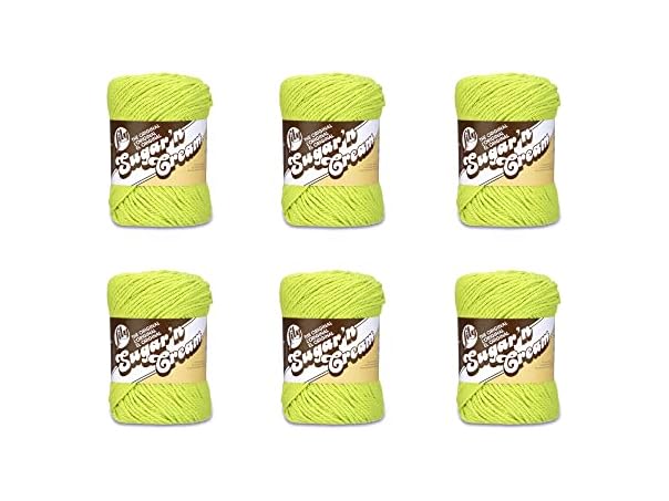 Lily Sugar'N Cream Hot Green Yarn - 6 Pack