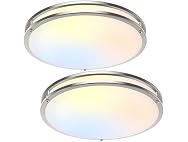 TOBUSA 18inch 50W LED Flush Mount Ceiling Lights 5600lm, 2 Pack