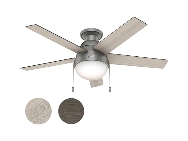 Hunter Fan 46" Matte Silver, Contemporary