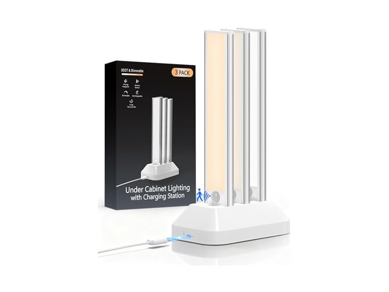 VerRon B0FQJMJ33K Rechargeable Cabinet Light 3-Pk