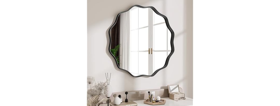 Wavy Round Mirror