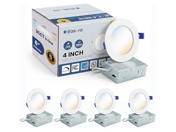4" Recessed Lights 4 Pack 2700K-5000K