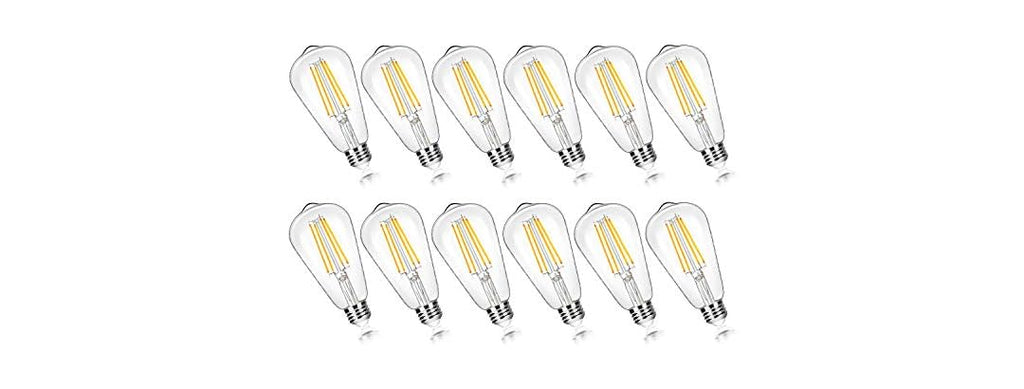 12PK Brightever ST58 LED Edison Light Bulbs 7W 3000K