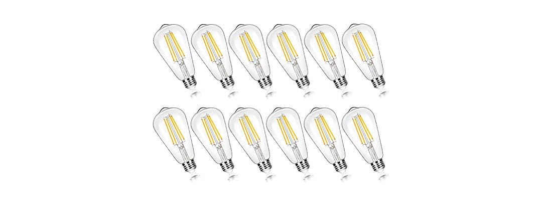 12PK Brightever ST58 LED Edison Light Bulbs 7W 3000K