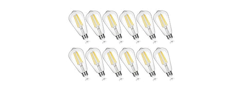 12PK Brightever ST58 LED Edison Light Bulbs 7W 3000K