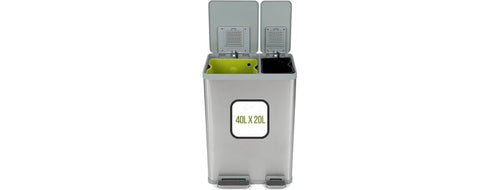 16 Gal Rectangular Dual Compartment Trash Can