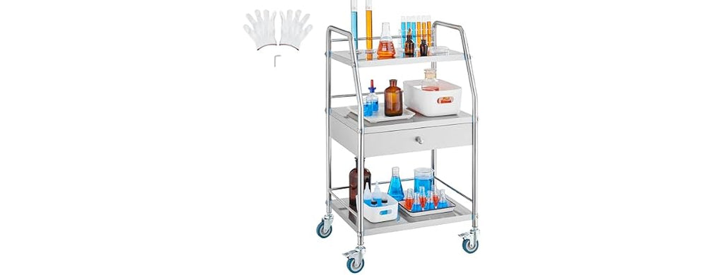 VEVOR Lab Serving Cart, 3 Layers