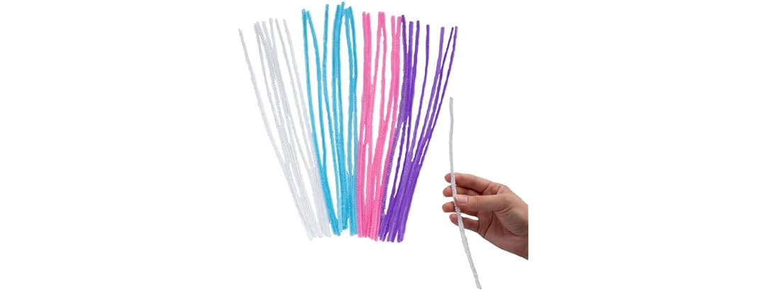 Fun Express Pastel Chenille Stems Bulk 100Pc