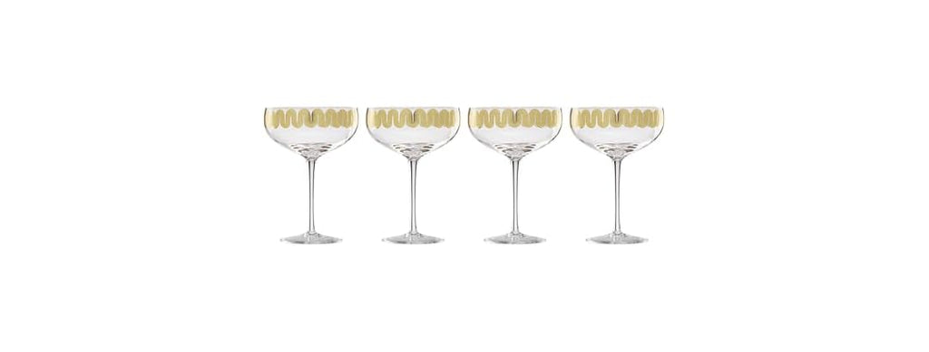 Cambridge Gold Decal Coupe Glasses, Set Of 4