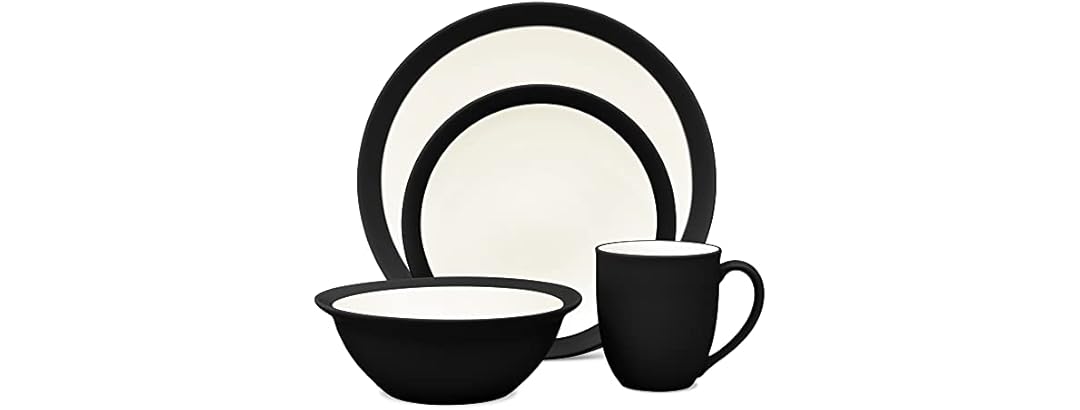Noritake Colorwave Graphite 4-Piece Curve Place Setting, Service for 1