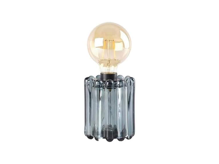 Elements Green Glass Bulb LED Lantern – Decorative Lighted Table lamp