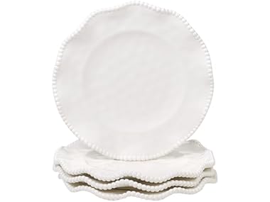 Perlette Cream Beaded Salad Plates