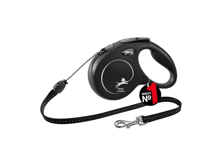 Flexi New Classic Retractable Lead, M Cord Black