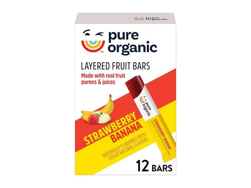 12CT Pure Organic, Layered Fruit Bars, Strawberry Banana