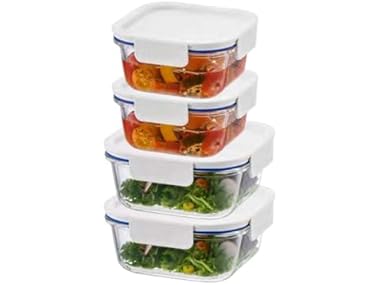LocknLock The Clear Heat-Resistant Glass Food Set 8Pc