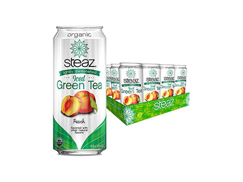 12Pk Steaz Organic Iced Green Tea, Peach