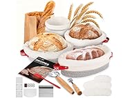 Sourdough Starter Kit 5 Banneton Round & Oval