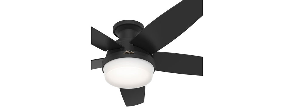 Hunter Fan 48" Light & Remote, Matte Black