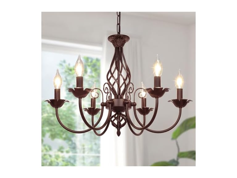 VerRon 6-Light Farmhouse Candle Chandelier