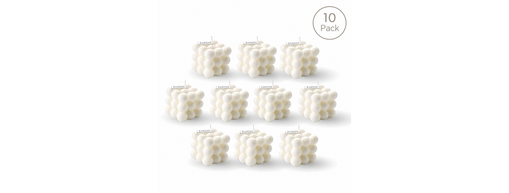 White Aesthetic Bubble Candle 10-Pack