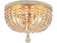 VerRon Farmhouse Wood Beaded Chandelier