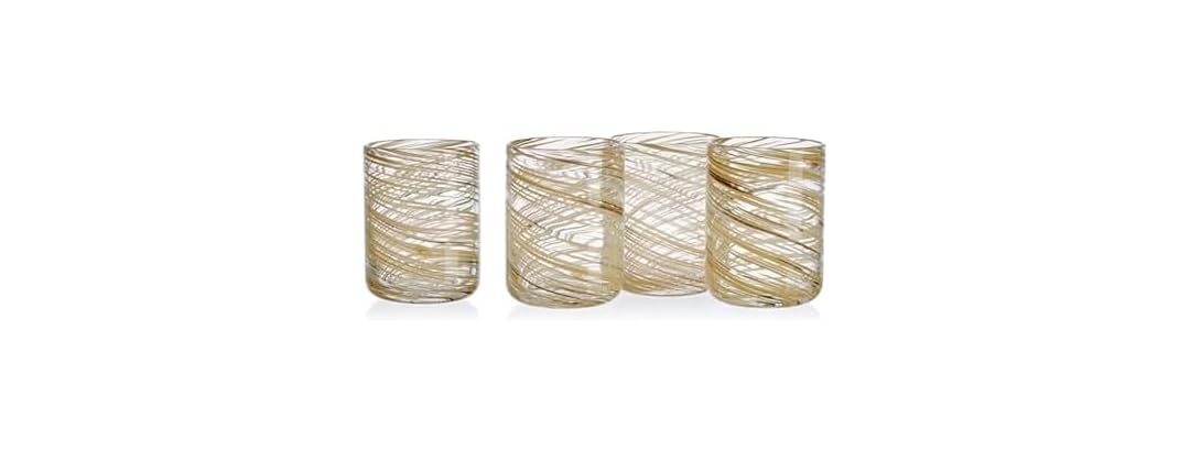 Set of 4 Double Old Fashion Drinking Glasses
