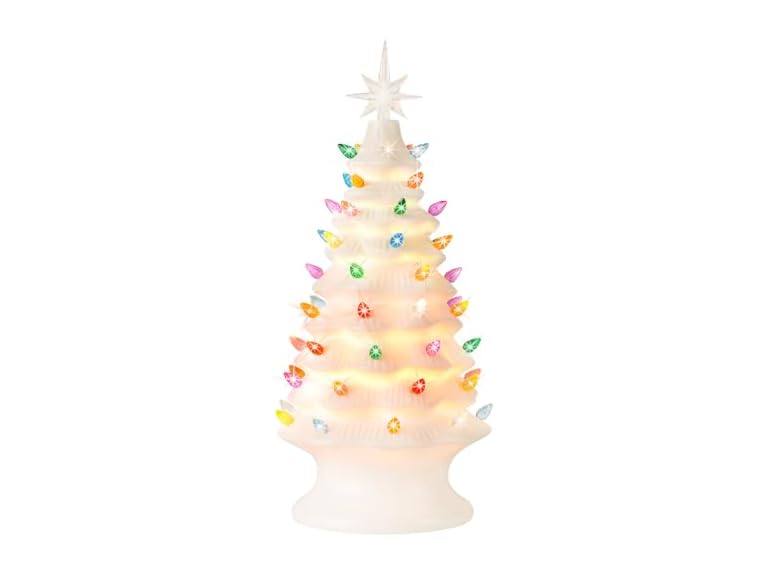 Lakumu 16.5" Table Top Christmas Tree, Hand Painted