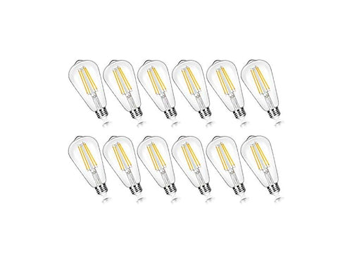 12PK Brightever ST58 LED Edison Light Bulbs 7W 3000K