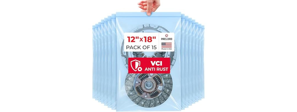 VCI Reclosable Poly Bags 12" x 18", Pack of 15