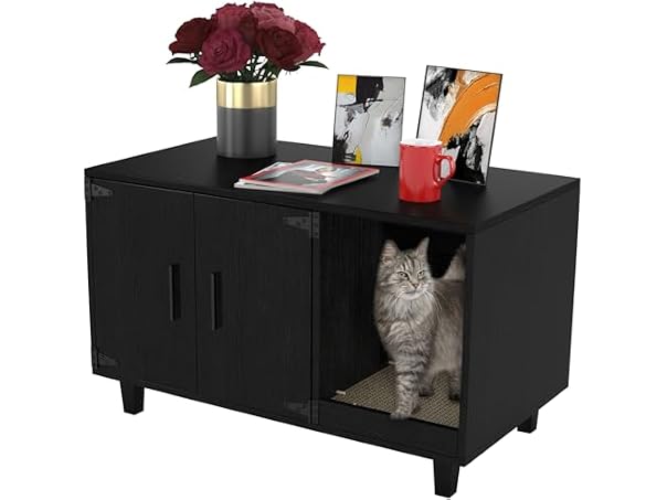 GDLF Modern Wood Pet Crate Cat Washroom Hidde