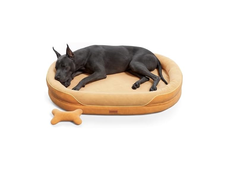 CWAWZ Brown XXL Orthopedic Dog Bed 53"