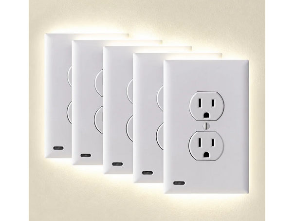Hakol 5-Pack Outlet Cover with Built-In LED
