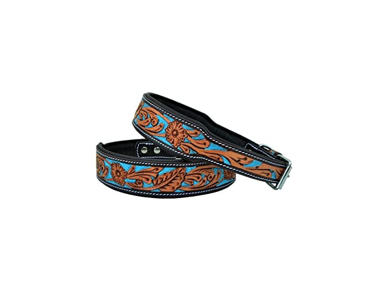 Affilare Leather Dog Collar Western Style Hea
