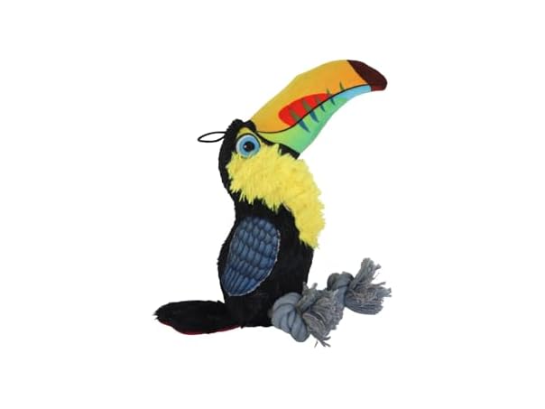 Ruffian Bird Toucan Plush Squeaker Dog Pull Chew Toy